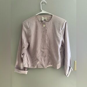 VTG Christian Dior Separates Lightweight Jackets Womens SZ 8 Lilac Pleated Linen